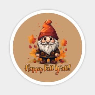 Happy Fall Y'all, Cute Fall Gnome, Autumn Leaves, Pumpkin, Fall Vibes Magnet